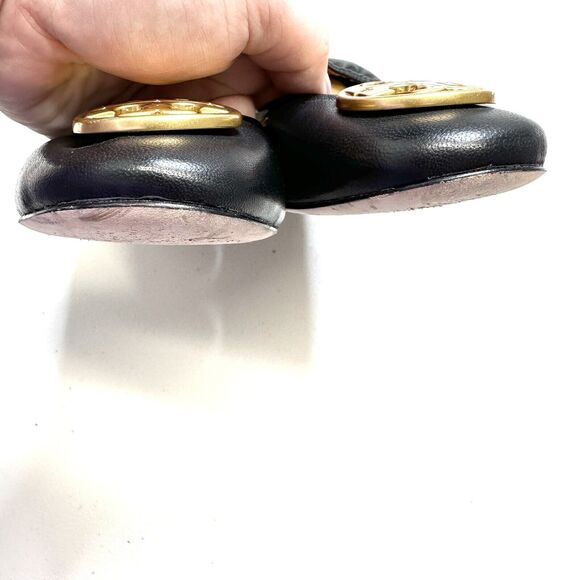 Tory Burch Women’s BENTON 2 BALLET SCRUNCH BACK Nappa Leather Size 8.5 BLACK - Picture 6 of 10